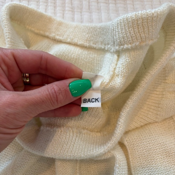 Vintage 70's Savion by Ignacy Feuer Cream Women's Knit Skirt Set Peplum Size 10 - Picture 14 of 16